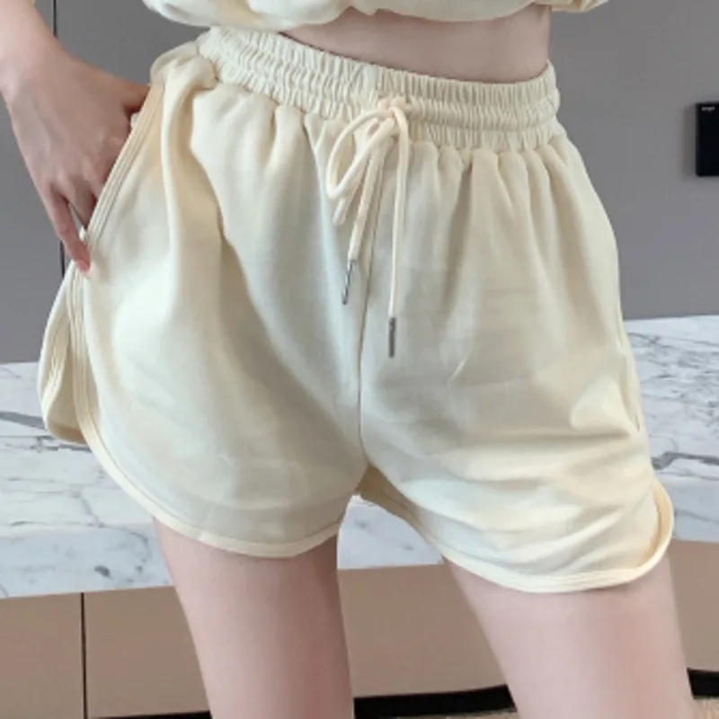 

Fashion Letter Print Loose Casual Shorts Suits Women Short Sleeve T-shirt + Elastic Waist Lace Up Sport Shorts Two Piece Set New