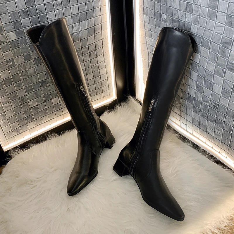 

Women's Rubber Boots Female Shoes Boots-Women Round Toe Rain Ladies White Low Autumn Pointy Mid Calf 2021 Hoof Heels Lace-Up Re