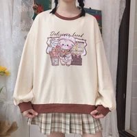 deeptown harajuku kawaii hoodie women anime print sweatshirt soft girl cute tops for teen long sleece uniform school clothes