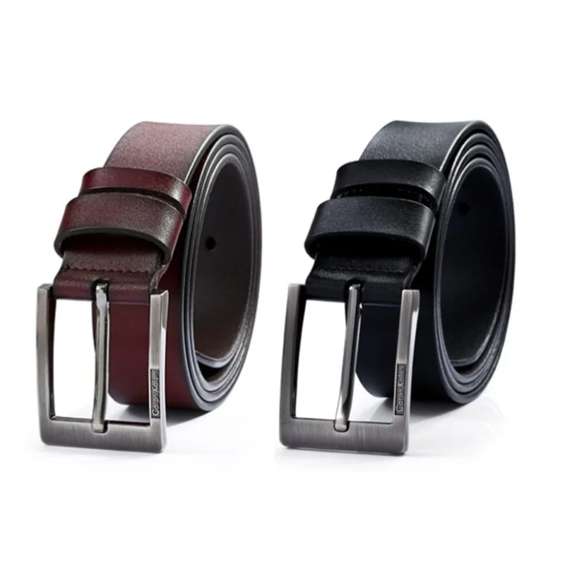 

Ремень мужской из натуральной воловьей кожи, роскошный пояс с металлической пряжкой, повседневный винтажный