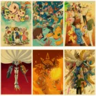 Японские забавные Приключения аниме Digimon ретро крафт-бумага картина Картина для кафе детской комнаты настенное украшение для дома Настенная Наклейка