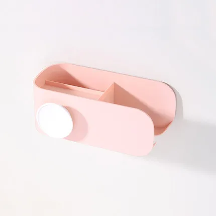 Pink Сушилка для волос, дыропробивная стойка для ванной комнаты, настенный подвесной фен, воздуховод, стойка, коробка для Wi-Fi роутера, корзина, подходит для кухни - Цвет: Pink