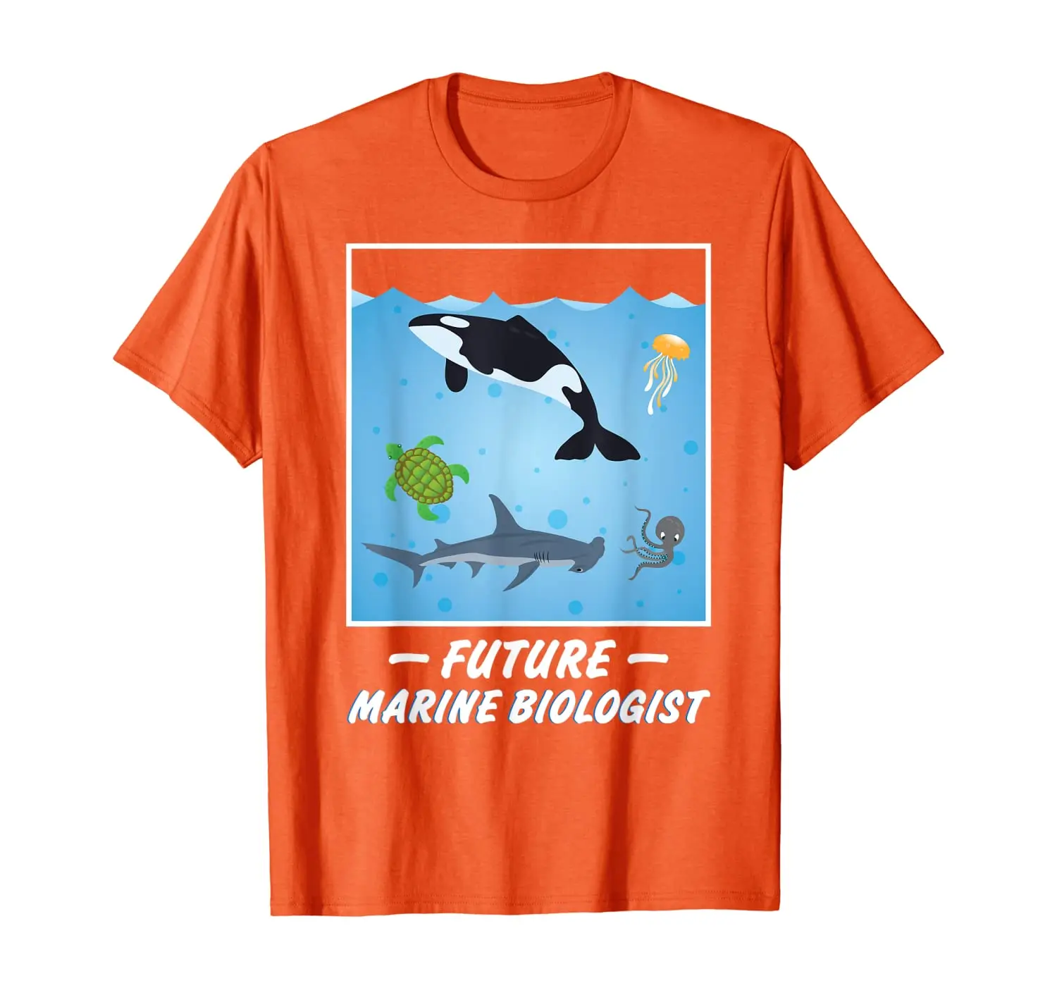 

Future Marine Biologist T-Shirt Science Orca Shark Turtle