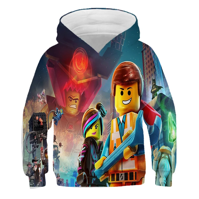 

2021 Children's Cartoon Hoodie Pullover Boys and girls leisure fashion sports leisure LEGO Ninja 3D printing teenagers 4-14 year