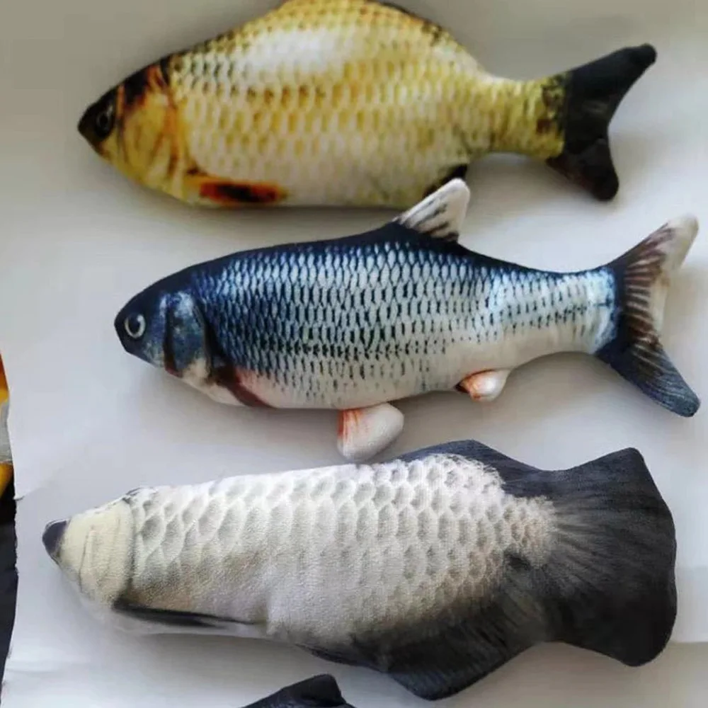 Мягкая плюшевая игрушка в форме рыбы для домашних животных кошек интерактивные