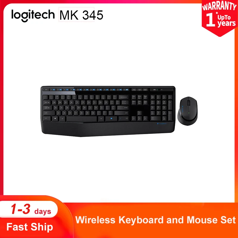 

Logitech MK345 Беспроводной клавиатура Мышь комбо полная-Размеры клавиатуры, так и для правши набор мышей оптических стекол для Офис портативных ...