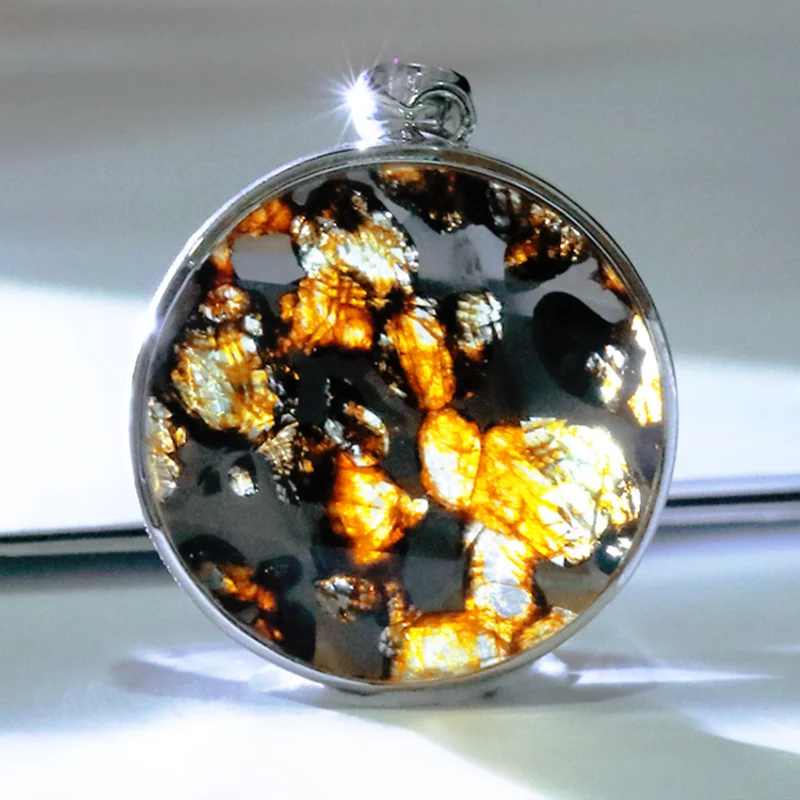 Подвеска из железа с российским метеоритом подвеска небесным железом Seymchan