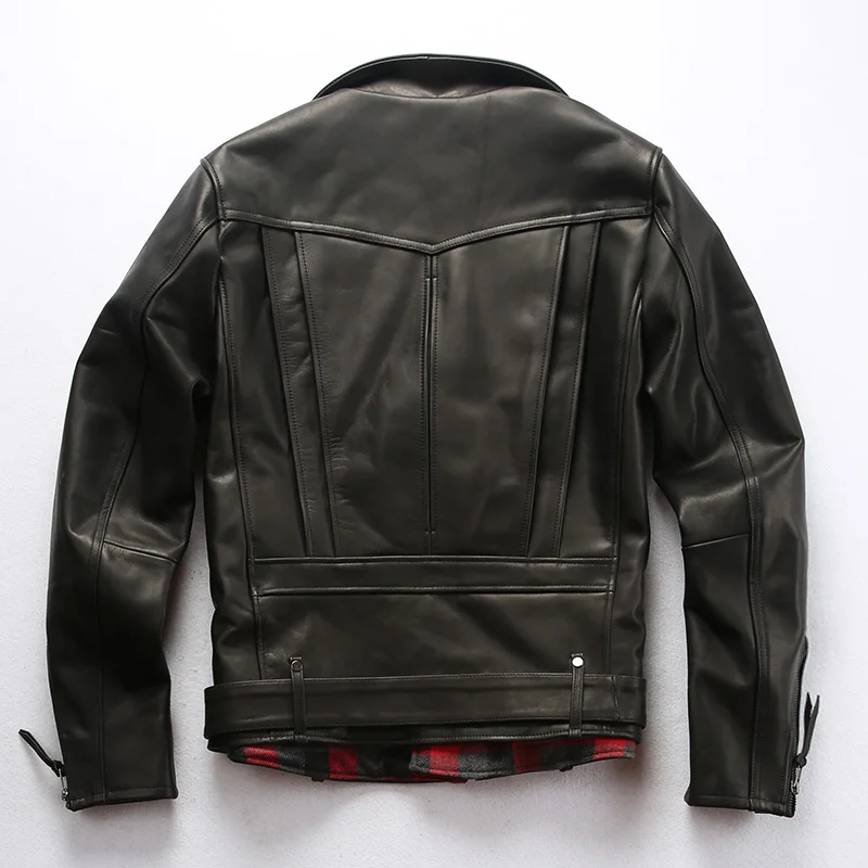 Free shipping classic motor J24 style.quality mens cowhide Jacket fashion genuine Leather slim coat.cool biker jackets.sales | Мужская