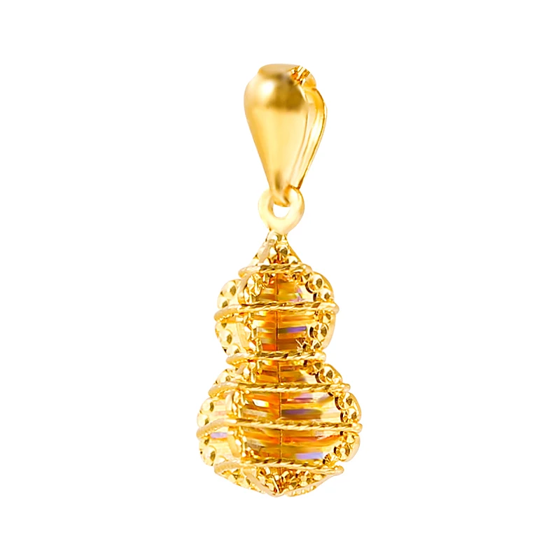 

New Arrival Pure 24K Yellow Gold Pendant 3D 999 Gold gourd Necklace Pendant