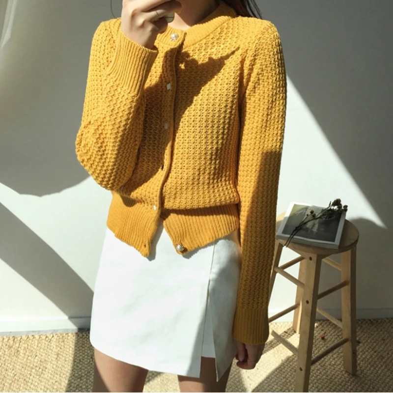 Colorfaith женские Свитера Осень Зима 2019 открытый стежок трикотажные минималистичные