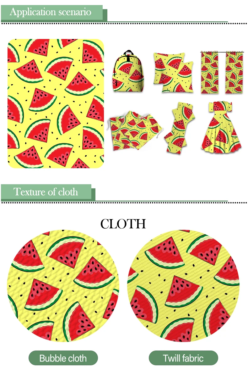 

Summer Lemon and Watermelon Fruit Polyester Cotton Printed Fabric for Kids Clothes Hometextile Curtain Cushion Cover DIY 50*145
