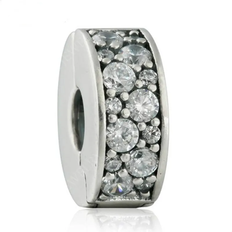 Подходит для браслета Pandora оригинальное серебро 925 пробы CZ Pave блестящий