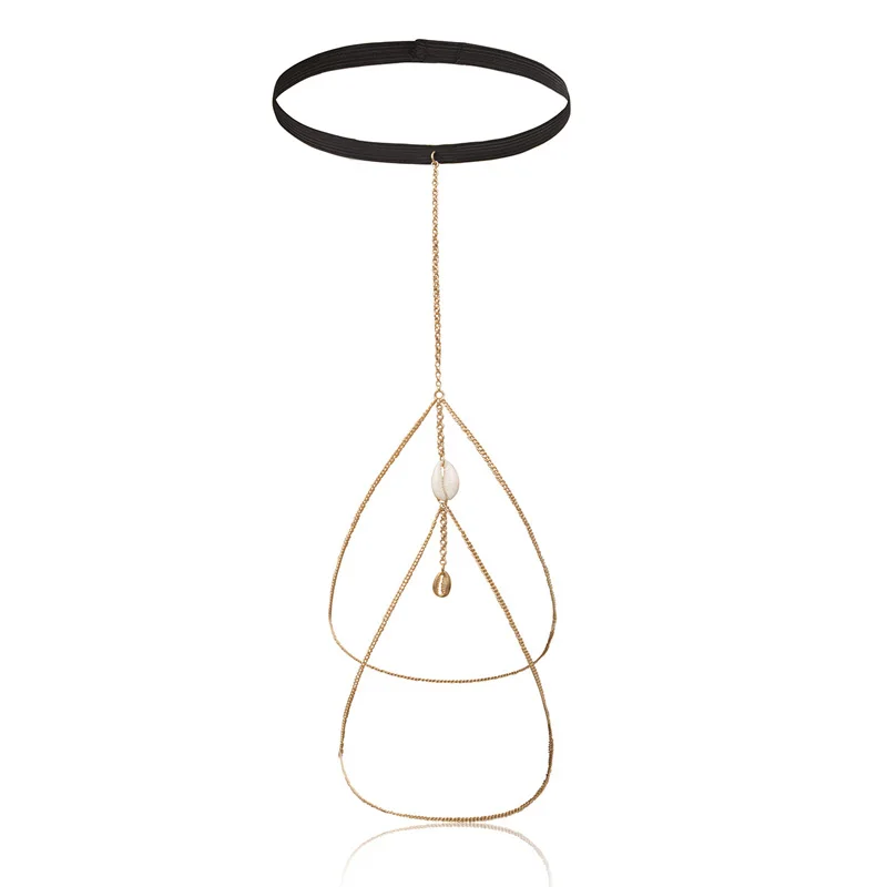 

YUNAO Jewelry Personality All-Match Popular Clothing Chain Female Sexy Double Shell Pendant Thigh Chain Hot Sale Product