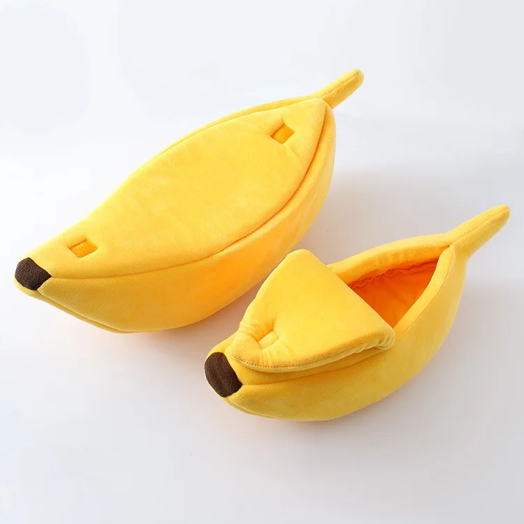 

Funny Banana Cat Bed House Cute Cozy Cat Mat Beds Warm Durable Portable Pet Basket Kennel Dog Cushion Cat Pet Supplies