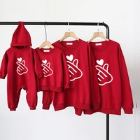2021 new autumn and winter family matching parent child clothing casual cotton mother father kids hoodies warm fleece romper