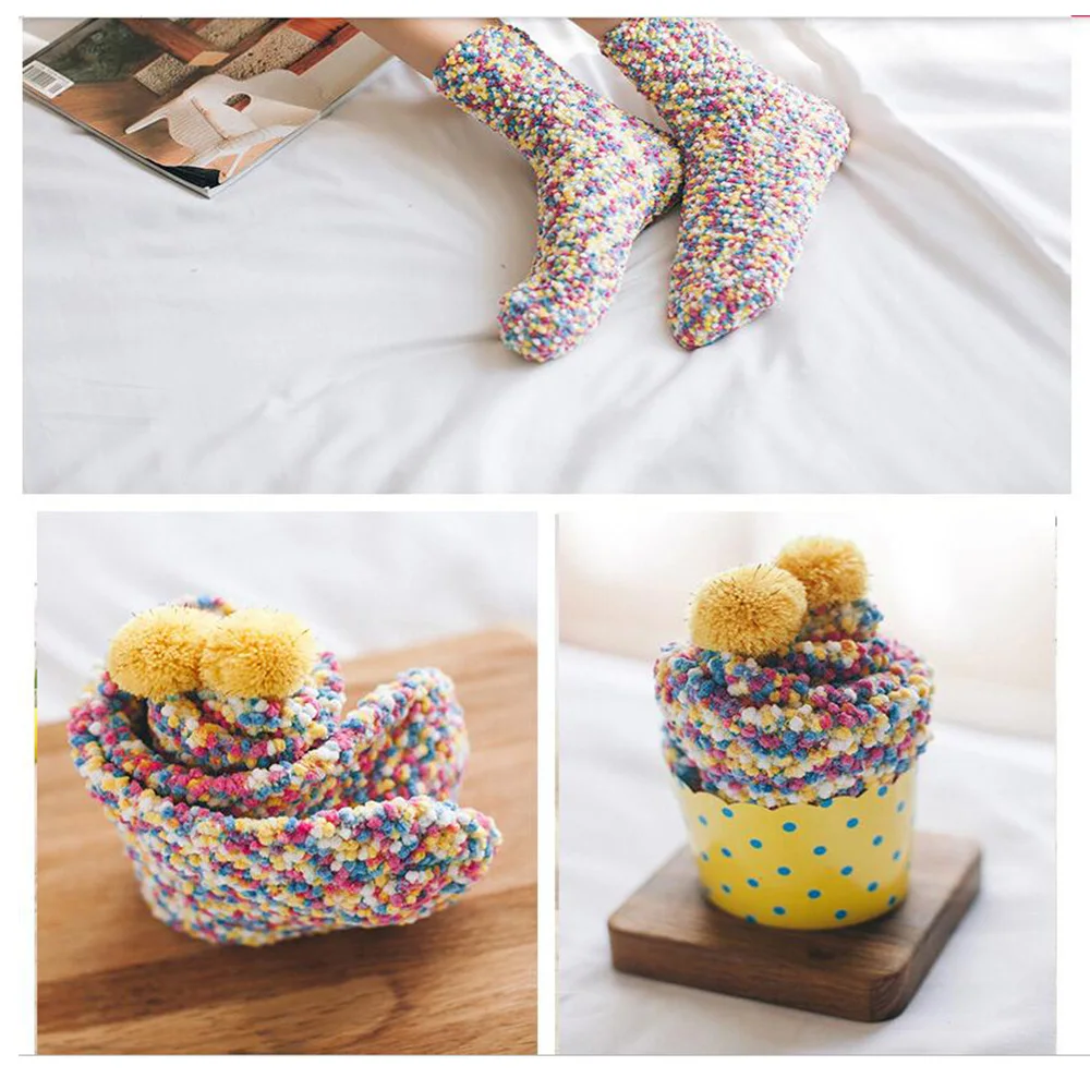 1 пара рождественских чулок женская мягкая Домашняя одежда яркие женские