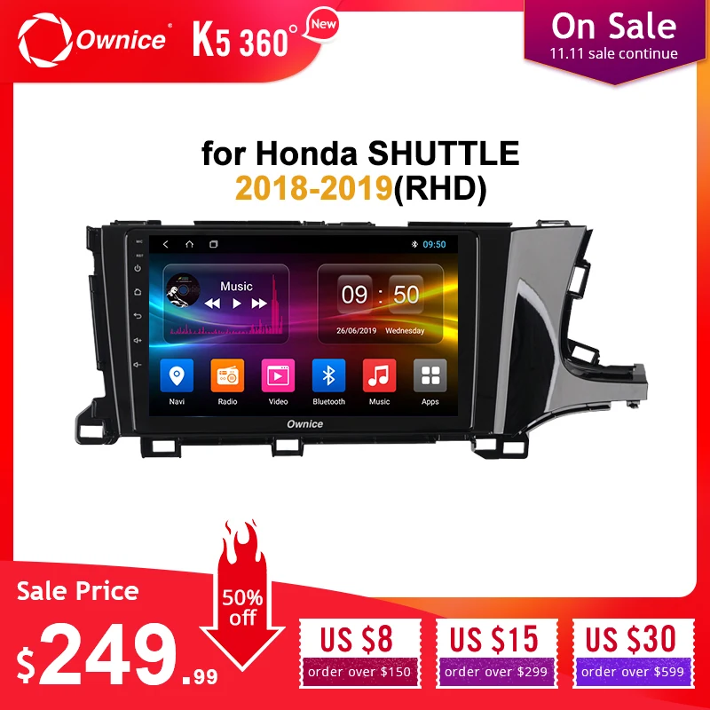 Ownice K3 K5 K6 2din Android 9 Восьмиядерный gps Navi для Honda SHUTTLE RHD 4G LTE 360 Panorama DSP SPDIF Автомагнитола