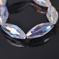 3pcs 30mm35mm big oval rugby shape faceted crystal glass loose crafts beads for jewelry making diy
