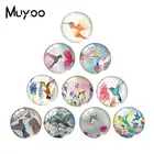 2019 новый цветок Колибри стекло кабошон птица картины круглые кабошоны