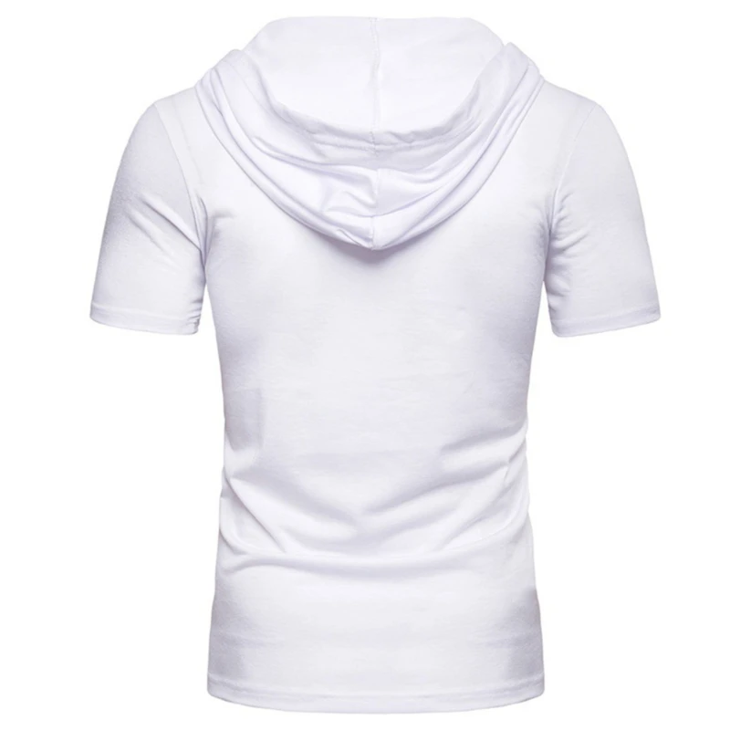 Модные мужские футболки спортивная одежда топы с шапкой Мужская 2020 рукав