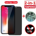 Защитное стекло 2 в 1 для iPhone 12 Pro Max, 11 pro, закаленное, антибликовое