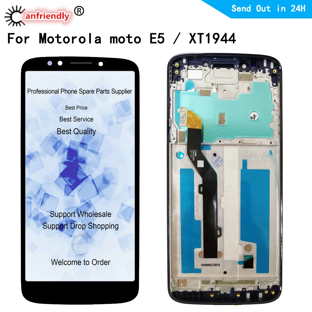 Pantalla LCD de 5,7 pulgadas para Motorola Moto E5 XT1944, digitalizador de cristal con panel t&aacute;ctil, montaje de marco, Moto E (5. &ordf; generaci&oacute;n)-0