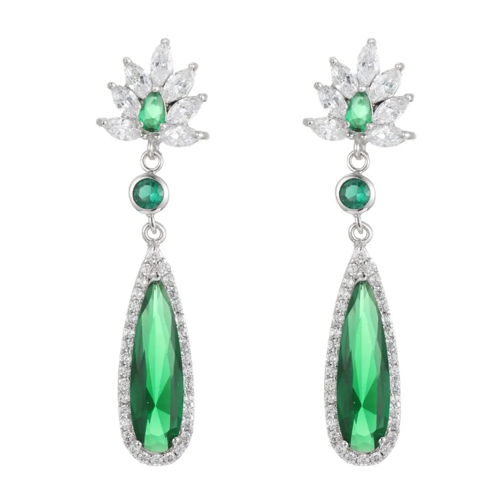 

KIVN Fashion Jewelry Dangle CZ Cubic Zirconia Wedding Bridal Earrings for Women Girls Birthday Christmas Gifts