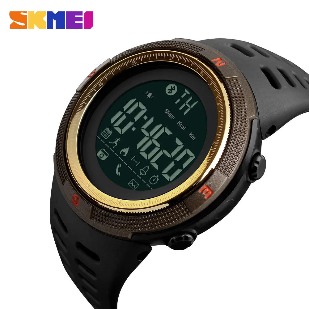 SKMEI 1250 водонепроницаемые Смарт часы Bluetooth будильник калорий часы фитнес часы Relogio Masculino мужские наручные часы для Android IOS