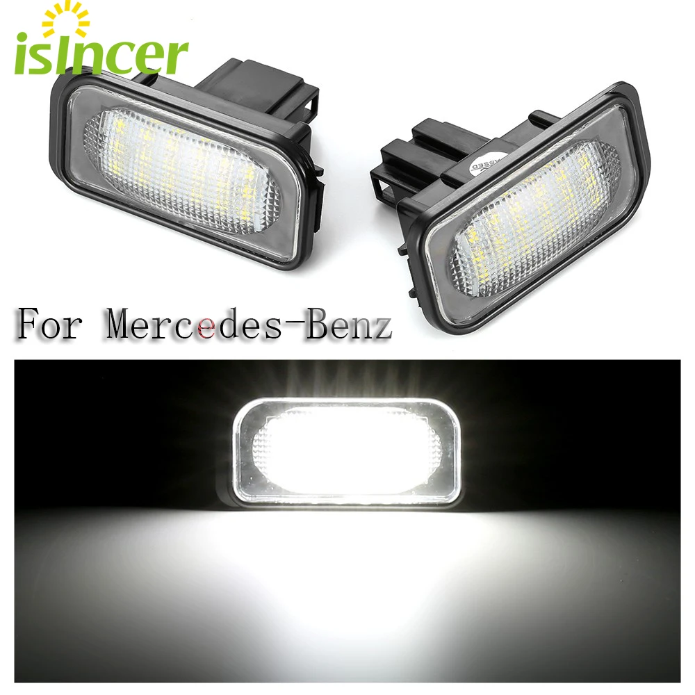 

2PCS Car LED License Plate Lights For Mercedes-Benz W203 (4D) Sedan No Error for Benz White Number Plate lamp DC12V Lamps