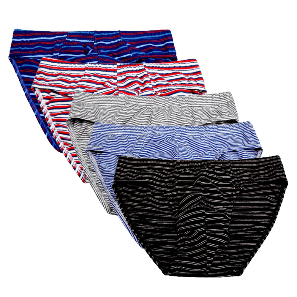 

5pack Men's Panties 95% cotton men's briefs striped color fashion men underwear S-XXL high quality soft panties for men 2021
