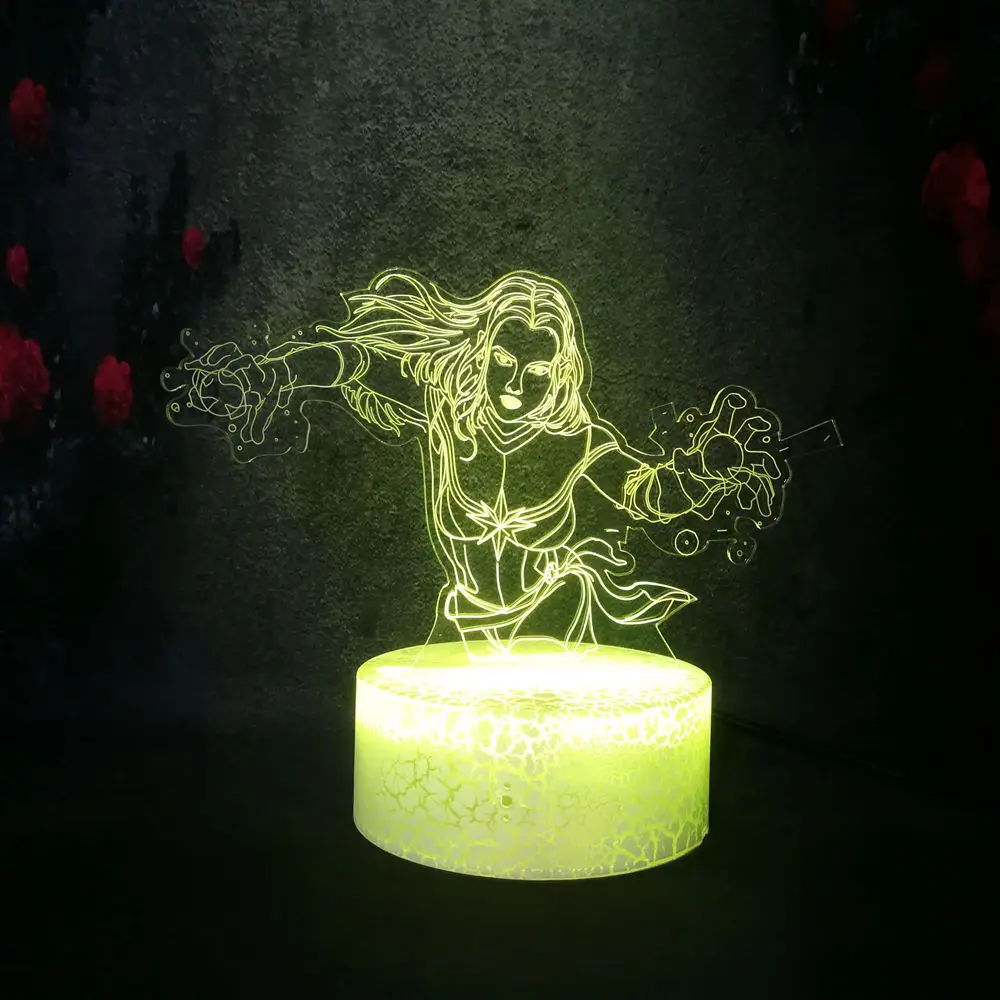 Лига Справедливости Марвел Мстители чудо женщина 3D мечта настольная лампа