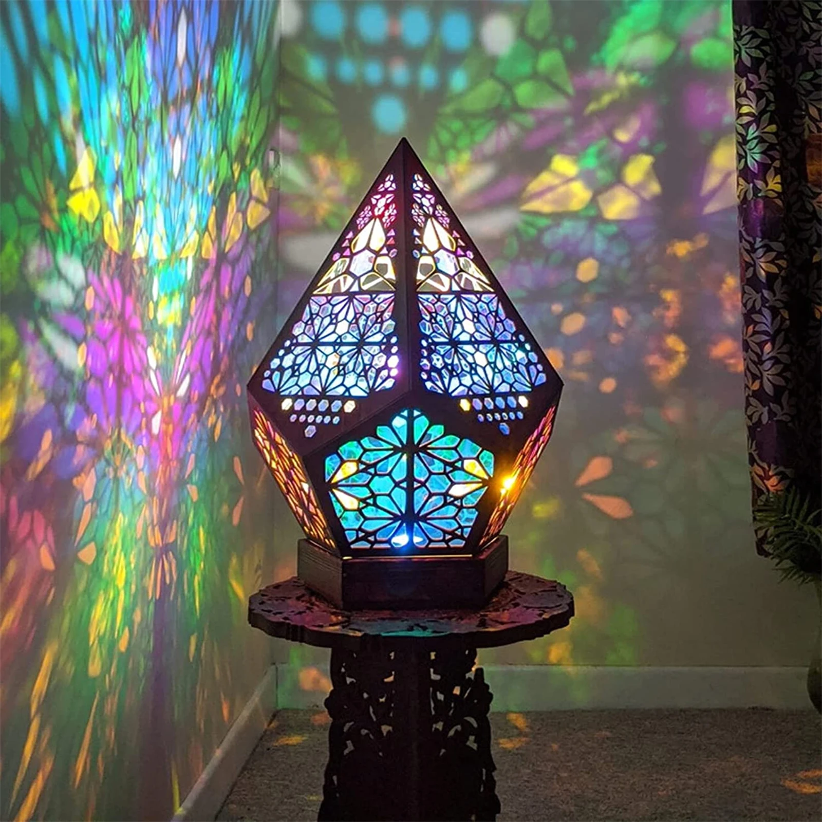 

Polar Star Large Floor Lamp Hollow Geometric Retro Floor Decorative Lamp Bohemian Starry Sky Floor Projection Lamp Led Night