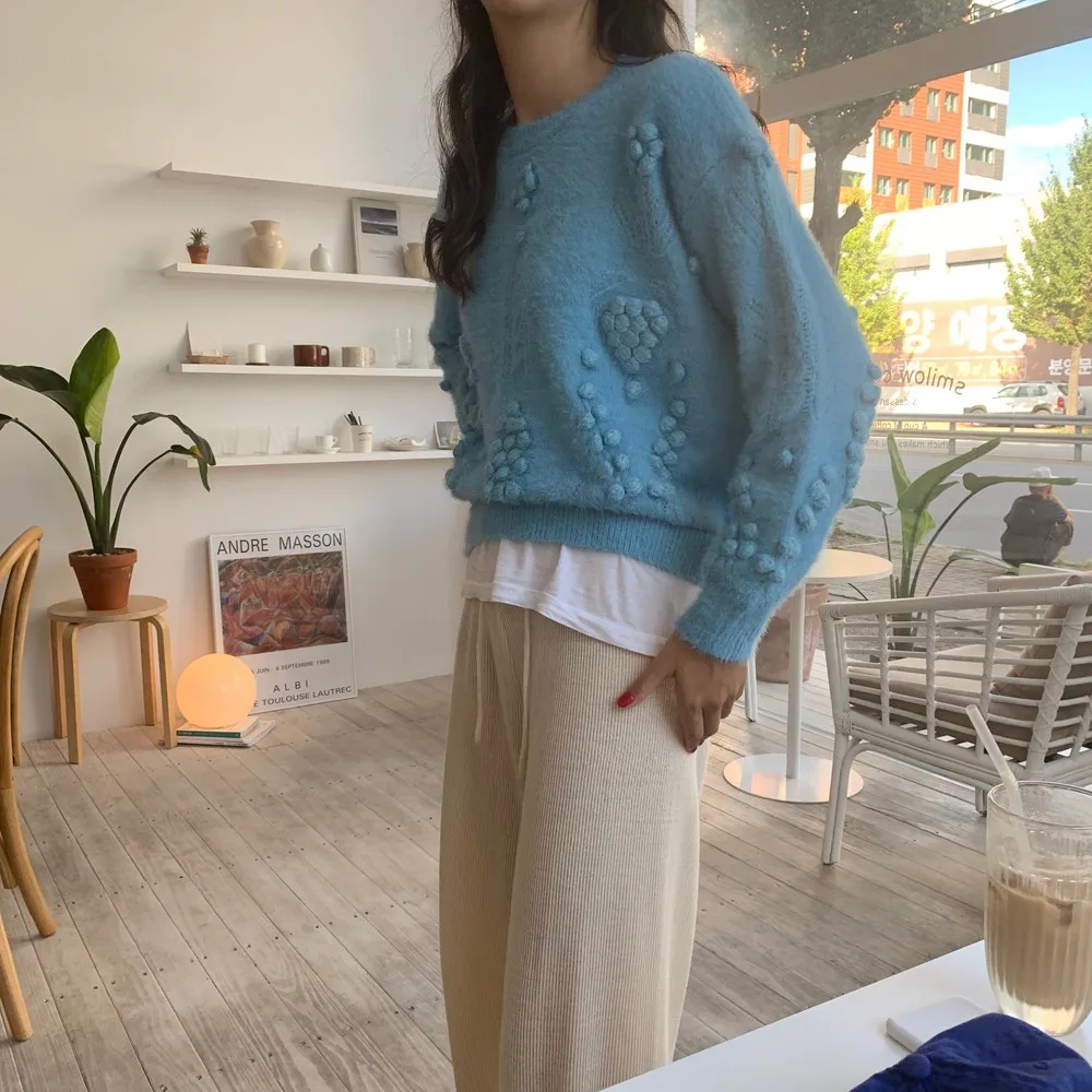 GRUIICEEN осень зима модный свитер с круглым вырезом Женский вязаный пуловер