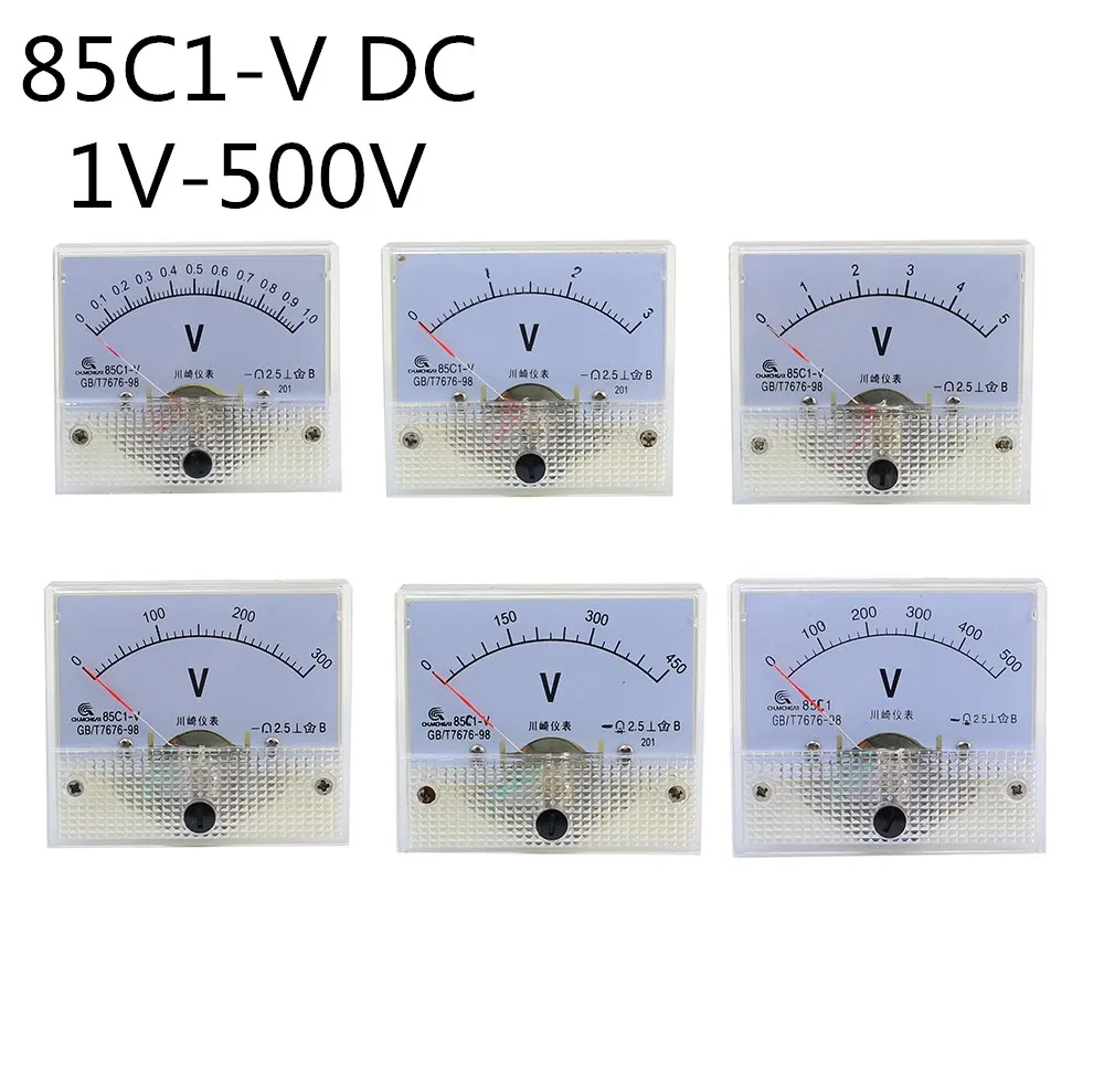 85C1-V DC стрелочный Амперметр 10V 15V 20V 30V 75V 200V 250V 300V 400V 85C1 серии аналоговая AMP метр 64*56