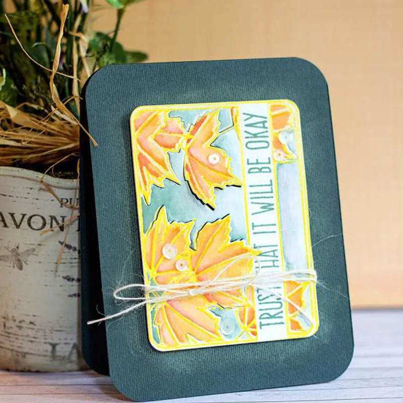 Высечки с кленовым узором для изготовления карт прямоугольные высечки кленовыми