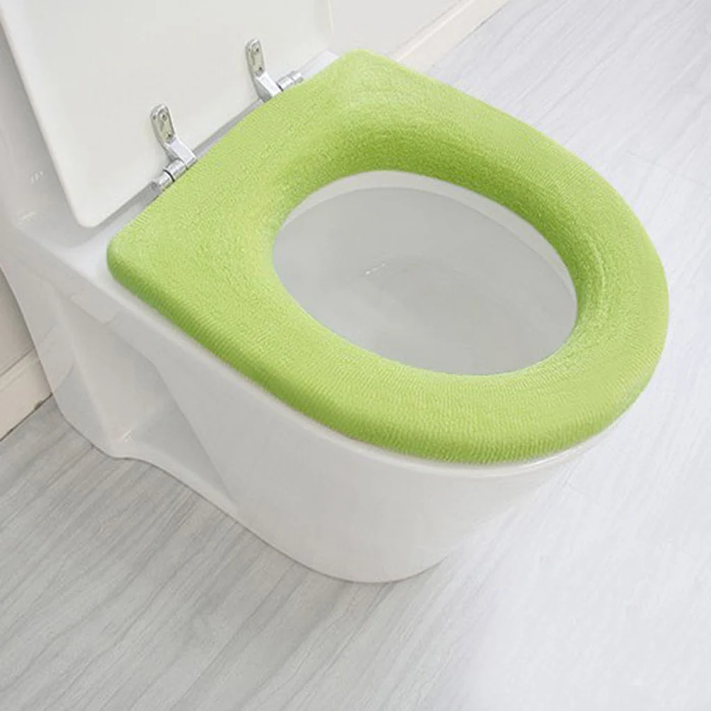 

O-Type Toilet Cushion Closestool Seat Cover Bathroom Warmer Washable Soft Comfortable Color Random Pads