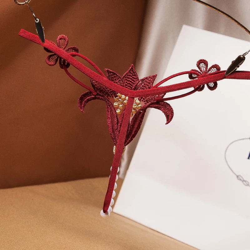 Женские сексуальные стринги с вышивкой женские G-стринги цветами Модные