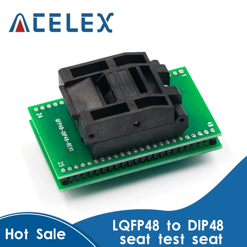Тестовое гнездо QFP48 к DIP48 IC 0 5 мм Picth /LQFP48 адаптеру программирования DIP48/TQFP48 dip48. |