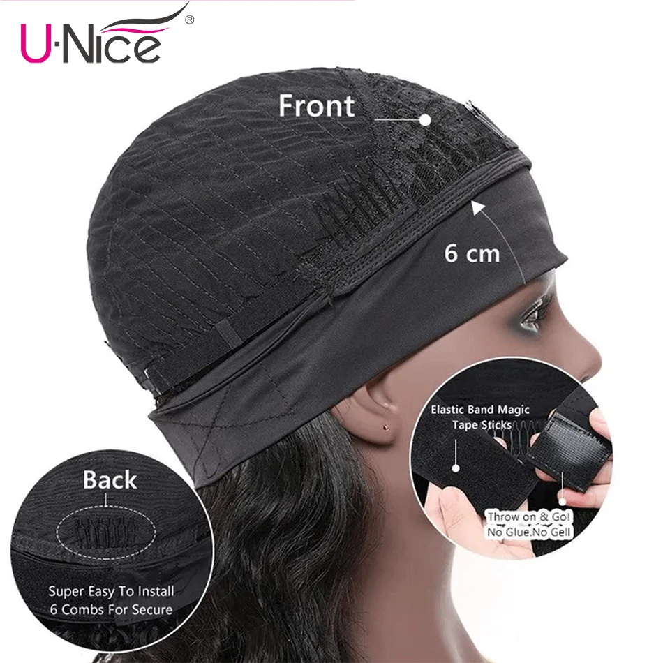 

Unice Hair Short Body Wave Bob Headband Wigs Natural Black Short Bob Human Hair Wigs 150% Density Full And Thick quick install