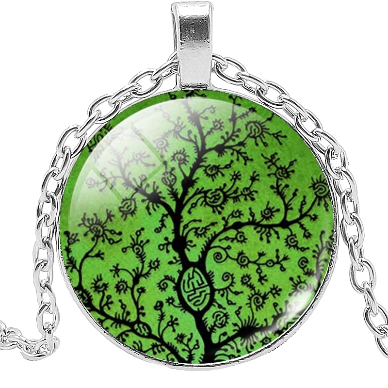 2019 Новое дерево жизни Стекло выпуклая круглая Мужская ожерелье для женщин кулон