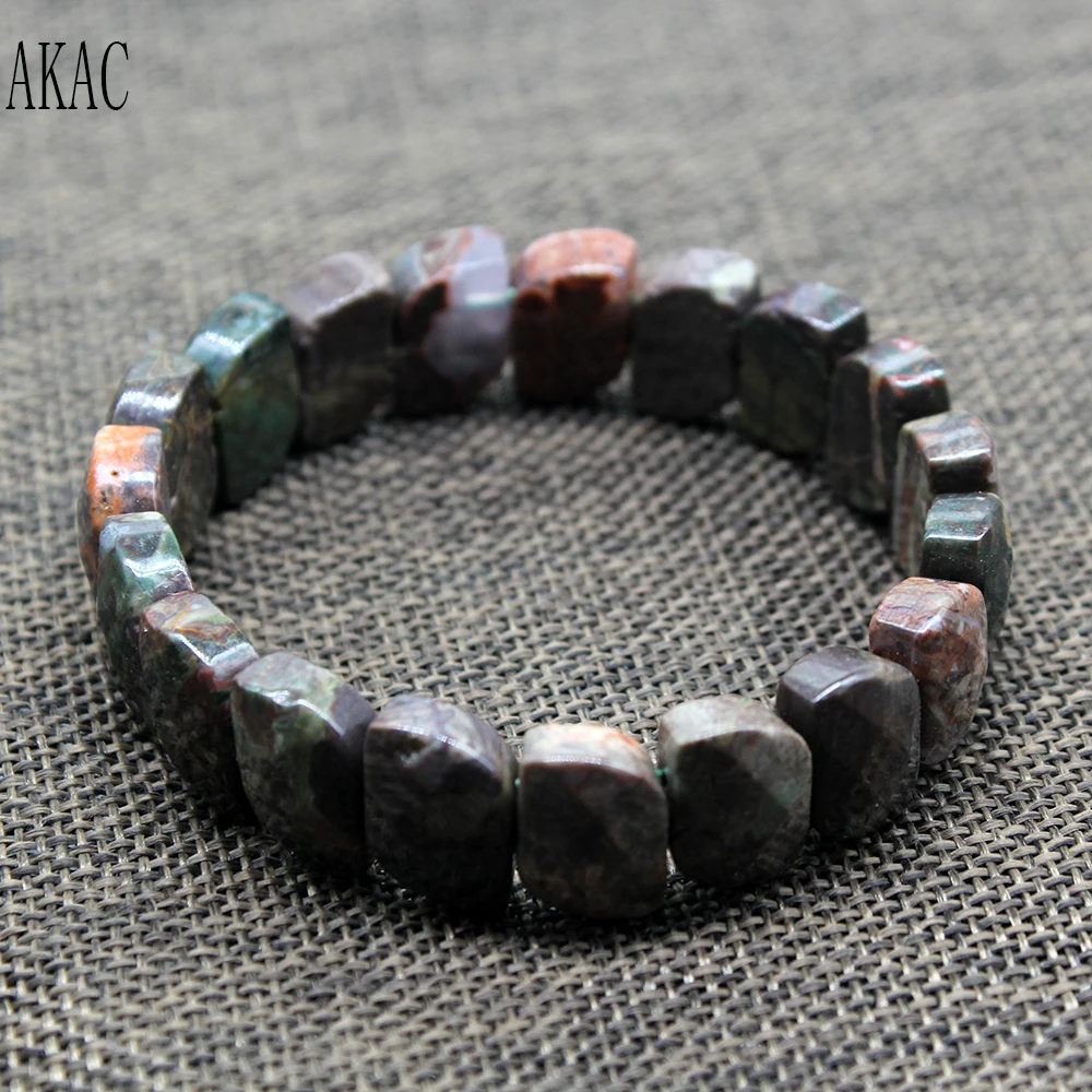 

Free shipping AKAC approx10*16mm natural flower agate faceted bangle bracelet