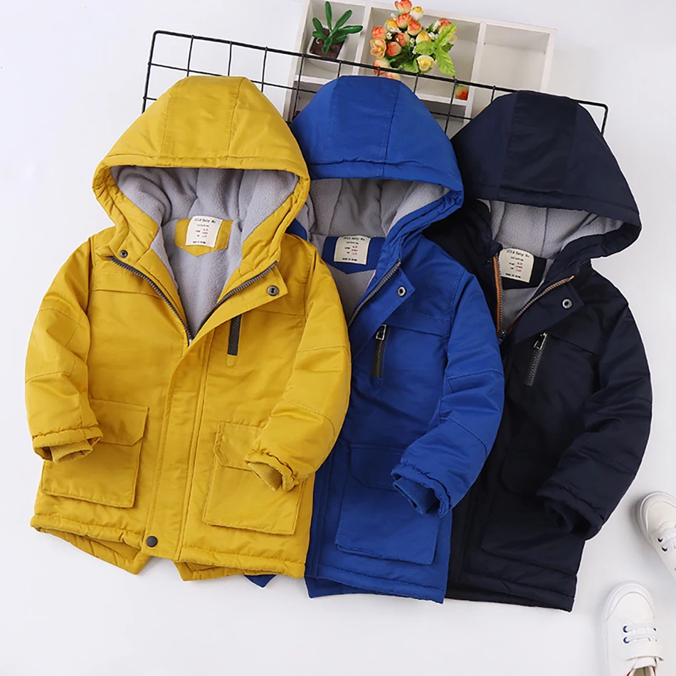 

Boy Winter Warm Outerwear for Kids Boys Girls Hooded Warm Down Jackets Windbreaker Clothing Top Baby Coats JYF