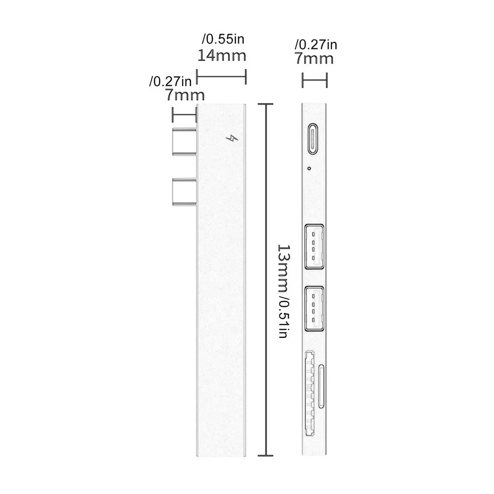 USB C концентратор двойной тип адаптер док станция с PD зарядное устройство SD/TF слот