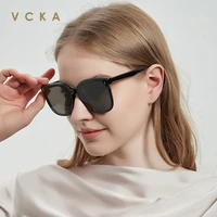 vcka 2021 polarized sunglasses women fashion square shades transparent frame men ladies travel uv400 goggles driving sun glasses