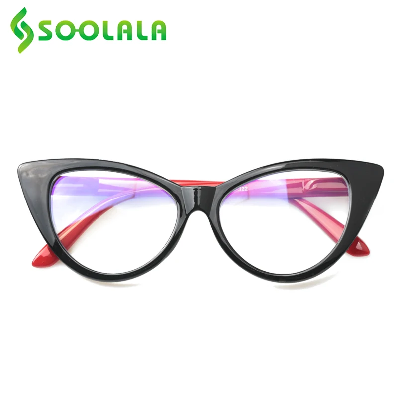

SOOLALA Vintage Cat Eye Blue Light Blocking Glasses Frame Women Ladies Optical Bluelight Computer Lentes Filtro Azul Mujer