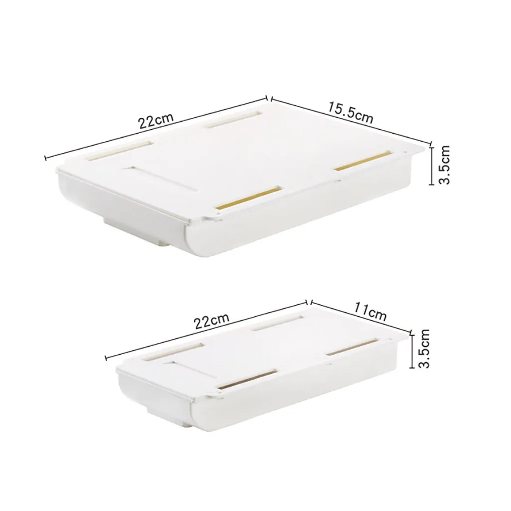 

Self Stick Pencil Tray Desk Table Storage Drawer Organizer Box Under Desk Stand Self-adhesive under-drawer storage box #35