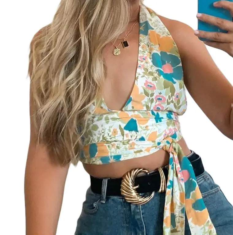 

Майка женская с глубоким V-образным вырезом и открытой спиной