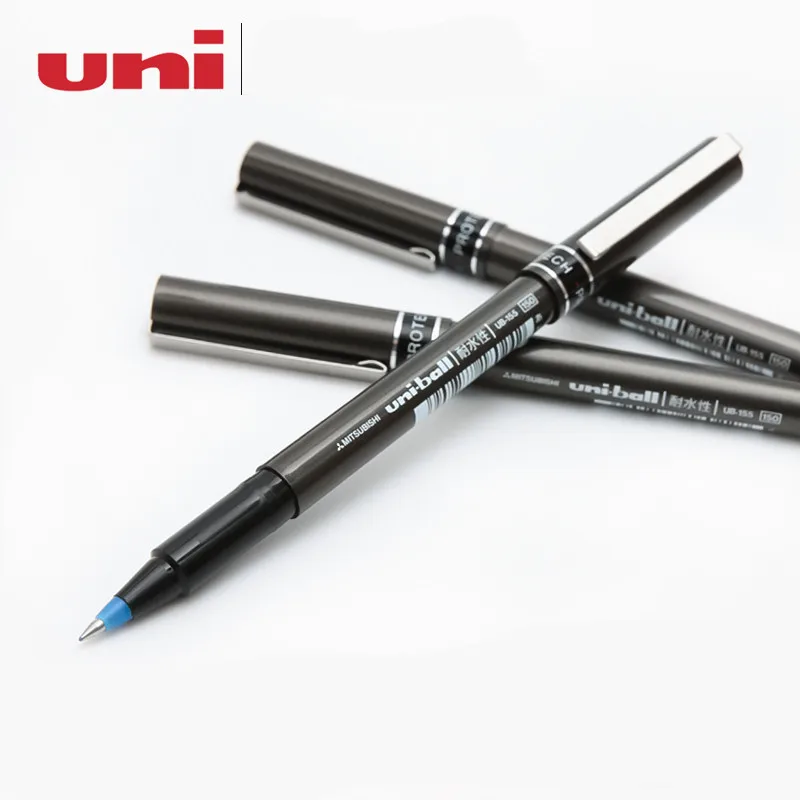 

3pcs Japan UNI UB-155 Straight Liquid Rollerball Gel Pen 0.5mm Bullets Red Blue Black 3 Colors Optional Student Office Business