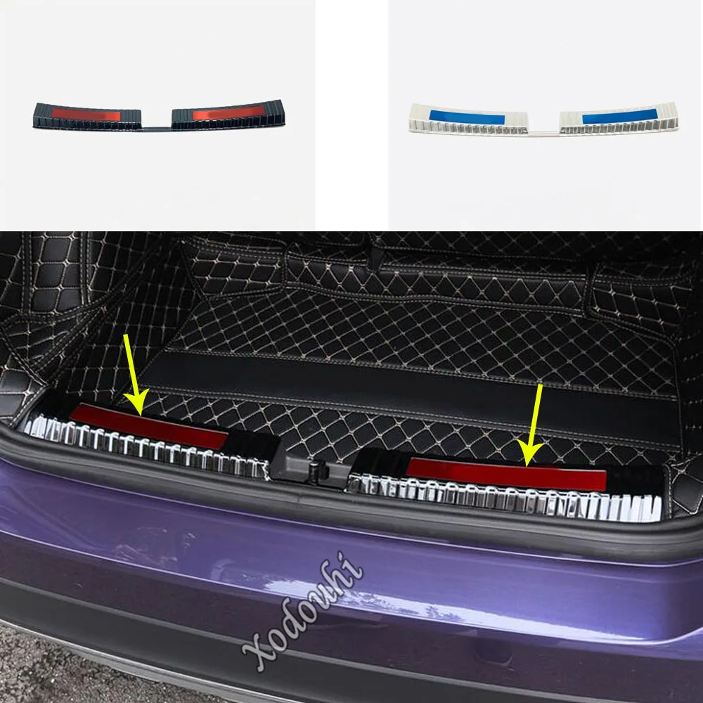 

For Volkswagen VW T-cross Tcross 2018 2019 2020 2021 Sticker Styling Inner Inside Rear Trunk Bumper Trim Plate Frame Threshold