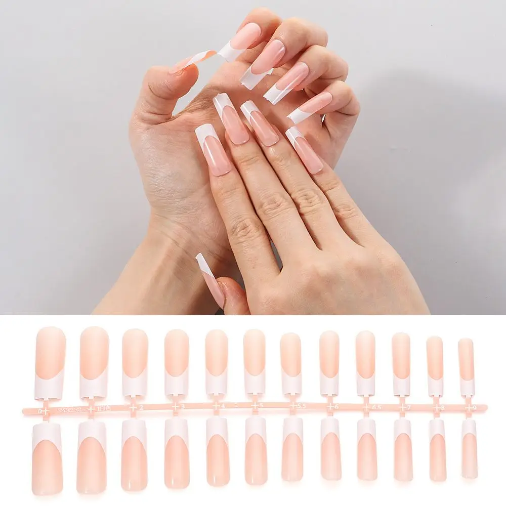 

Fashion Extra Long Artificial Press On French Nails Fake Nail Square False Nails